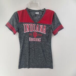 Pro Edge Women's Indiana University  V Neck Short Sleeve T Shirt Gray Size M
